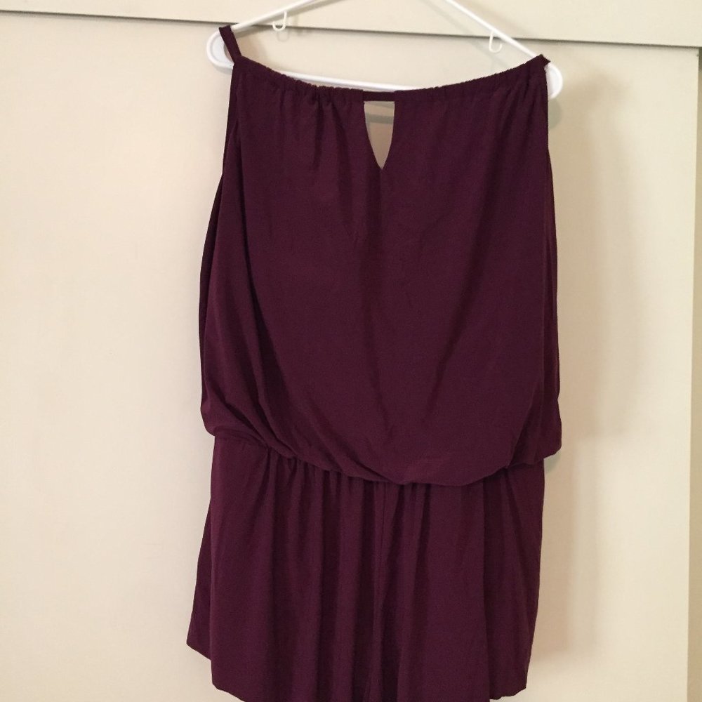 Aqua Green Burgundy Swim Romper Bathing Suit